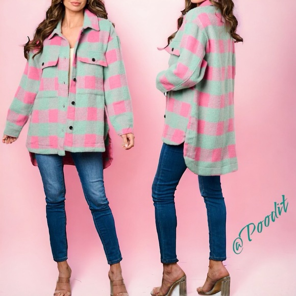 cloud ten Jackets & Blazers - Color block checker print jacket S M L